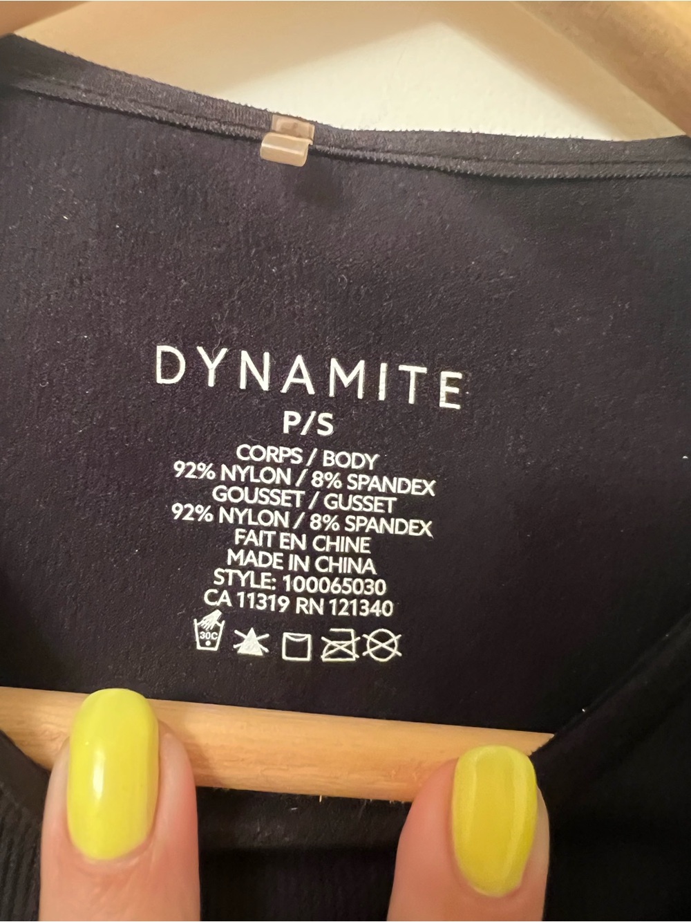 Dynamite Sleeveless Thong Bodysuit – Black, Size Small - Picture 2 of 6